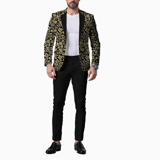 Men's Business Ombre Peak Lapel Blazer & Straight Pants 2Pcs Set Dtt554778808