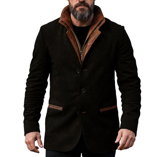 Men's Autumn Vintage Buckskin Jacket Dtt077233848