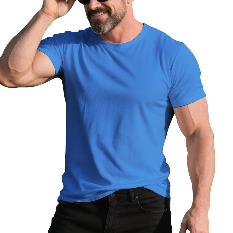 100% Cotton Short Sleeve Solid Color Simple T-Shirt Dtt250600581