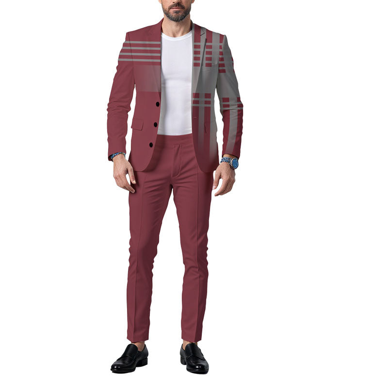 Men's Business Ombre Peak Lapel Blazer & Straight Pants 2Pcs Set Dtt554778808
