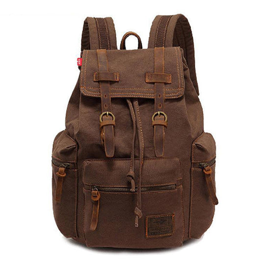 VINTAGE CANVAS MULTI-POCKET FLAP BACKPACK 9262187905208