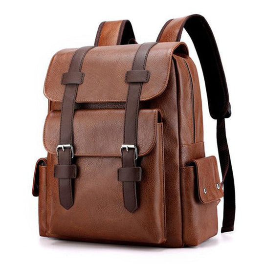 VINTAGE FASHION LEATHER MULTI POCKET BACKPACK 9262188495032