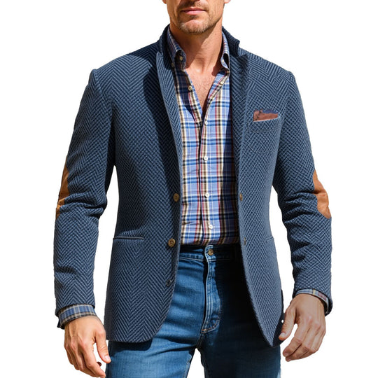 Men's Vintage Herringbone Suede 3-Pocket Casual Blazer Dtt733823160