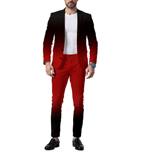 Men's Business Ombre Peak Lapel Blazer & Straight Pants 2Pcs Set Dtt554778808