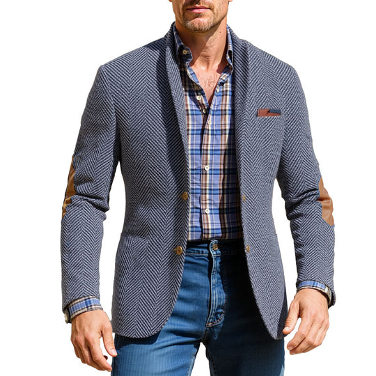 Men's Vintage Herringbone Suede 3-Pocket Casual Blazer Dtt733823160