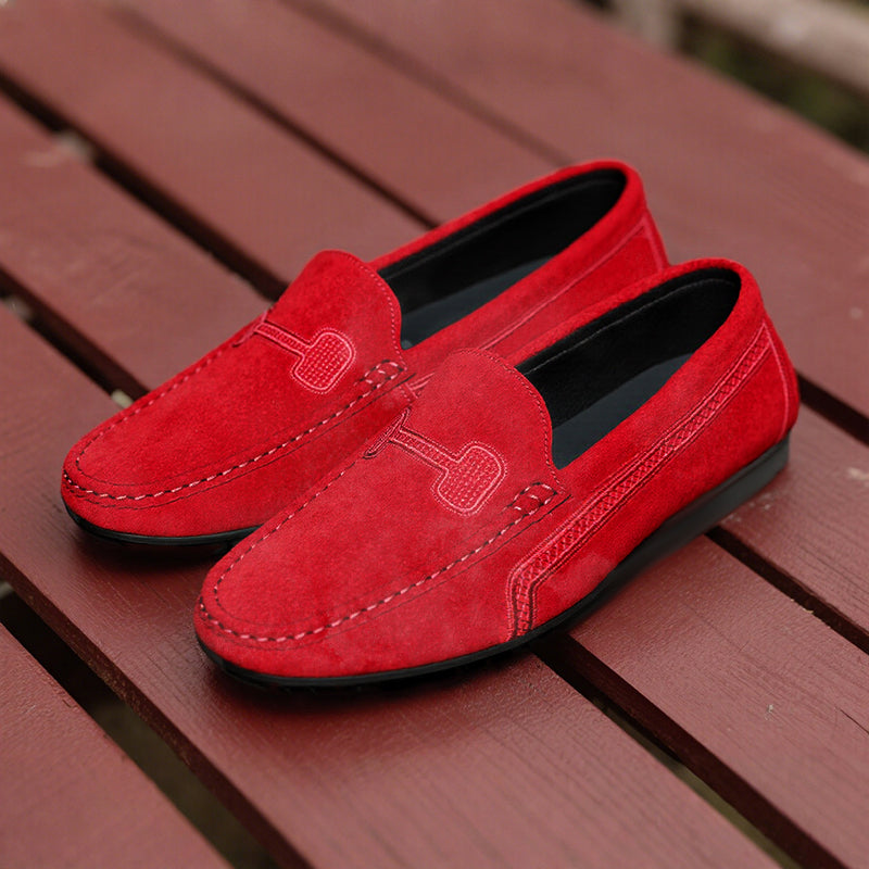 Men's Casual Solid Color Slip On Leather Flat Loafers Shoes Dtt555663544