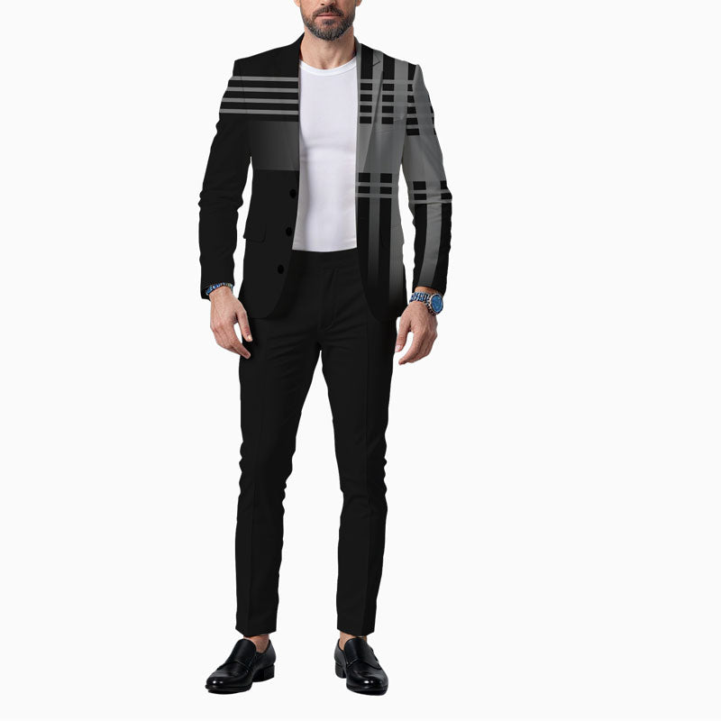 Men's Business Ombre Peak Lapel Blazer & Straight Pants 2Pcs Set Dtt554778808