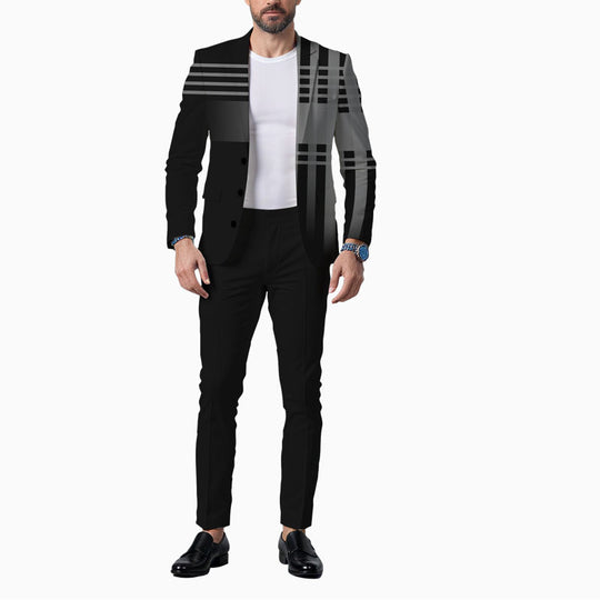 Men's Business Ombre Peak Lapel Blazer & Straight Pants 2Pcs Set Dtt554778808