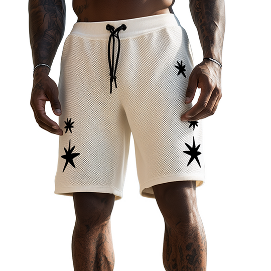 Men's Spring And Summer Fashion Casual Knitted Towel Embroidery Elastic Waist Shorts DTT25062607