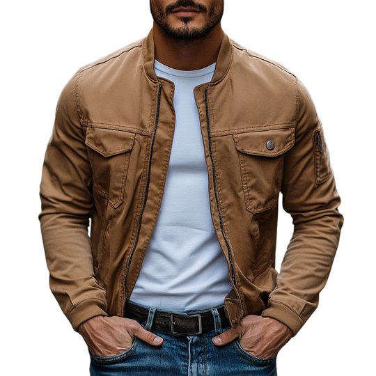 Men's Cotton Multi-Pocket Casual Baseball Collar Jacket DTT25072405