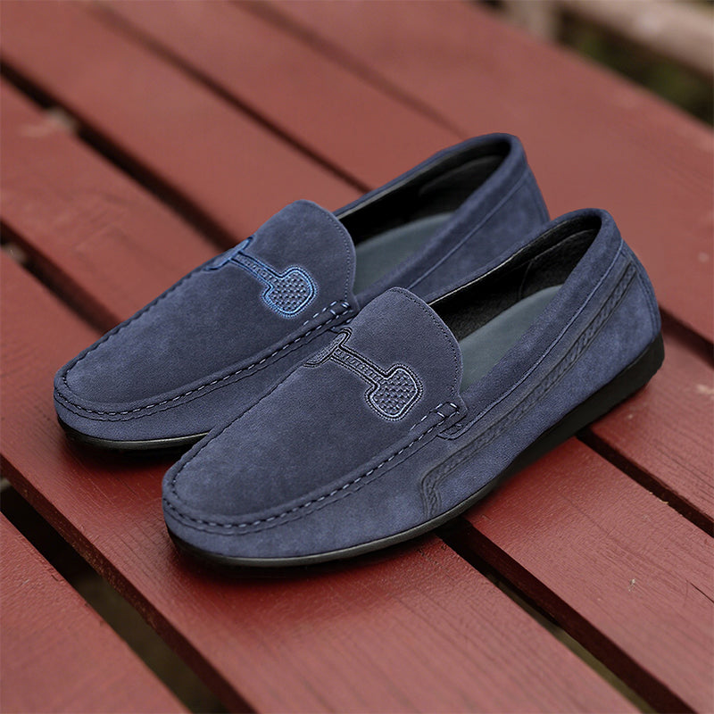 Men's Casual Solid Color Slip On Leather Flat Loafers Shoes Dtt555663544