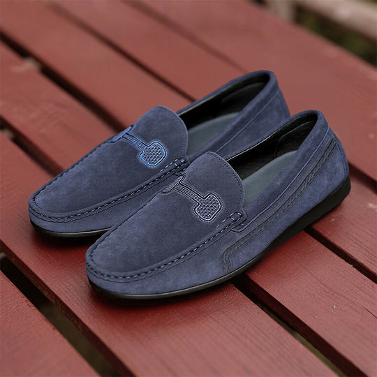 Men's Casual Solid Color Slip On Leather Flat Loafers Shoes Dtt555663544