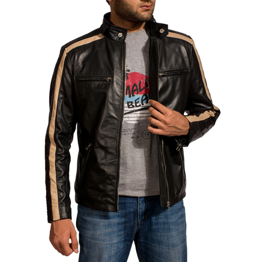 Men's Classic Smart Casual Patchwork Leather Jacket 9899735449784