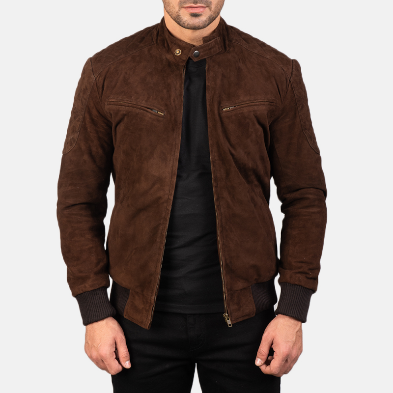 Men's Classic Casual Stand Collar Suede Jacket 9899736072376