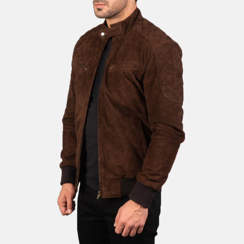 Men's Classic Casual Stand Collar Suede Jacket 9899736072376