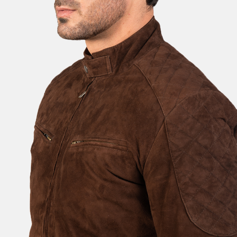 Men's Classic Casual Stand Collar Suede Jacket 9899736072376