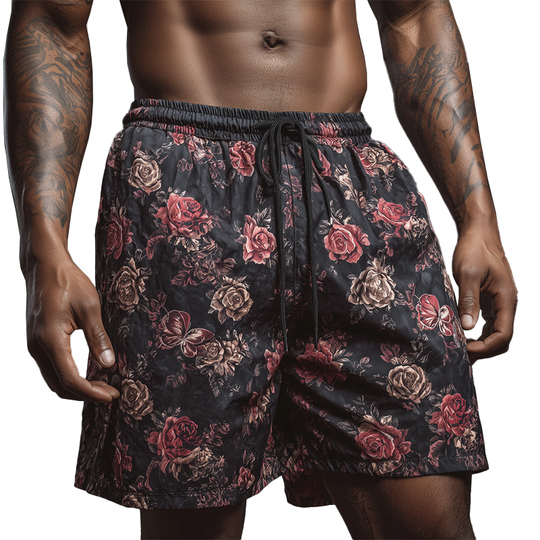 Men's Summer Fashion Printed Polyester Blended Casual Shorts DTT25070308