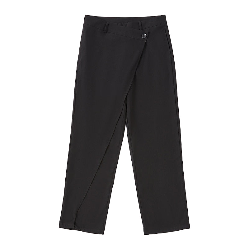 Men's Solid Color Casual Button-down Pants 9892050632888