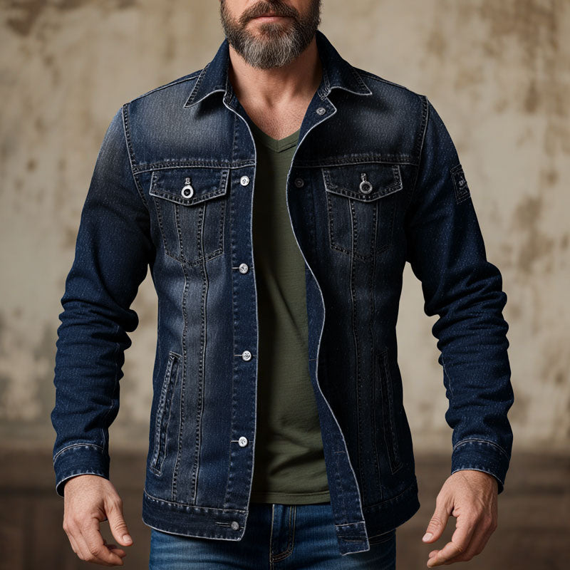 Men's Denim Casual Loose Jacket Dtt084606648