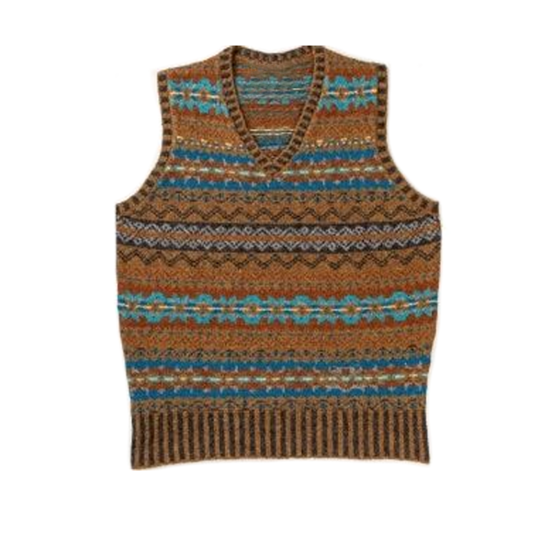 Men's Retro Geometric V-Neck Sleeveless Knit Vest 9891528638648