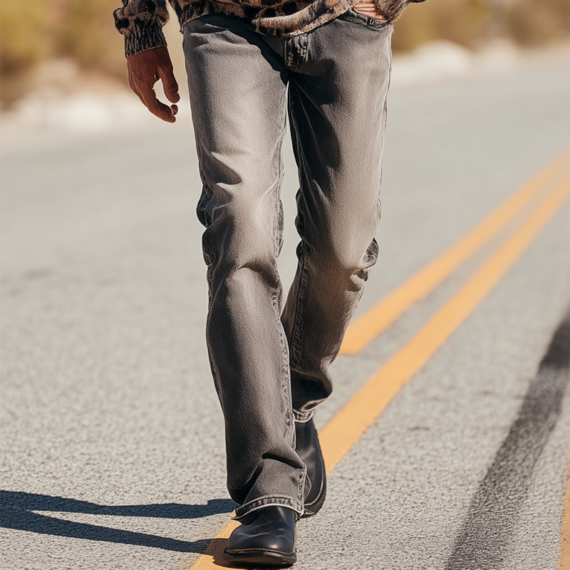 Men's Vintage Washed Denim Trousers DTT25082021