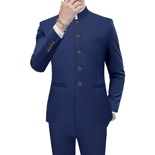 Men's Business Casual Stand Collar Single Breasted Blazer 9888556482744