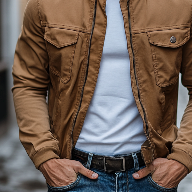 Men's Cotton Multi-Pocket Casual Baseball Collar Jacket DTT25072405