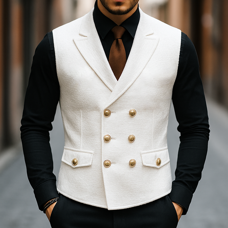 Men's Vintage Casual Double Breasted Vest DTT25072414