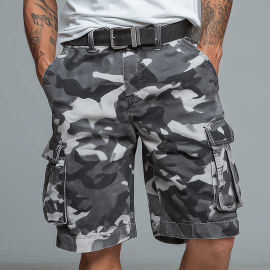 Men's Summer Fashion Camouflage Cotton Blend Cargo Shorts DTT25071711