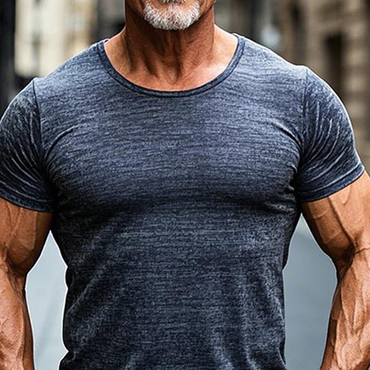 Men's Cotton Blend Crew Neck Short Sleeve T-shirt 9904627384504