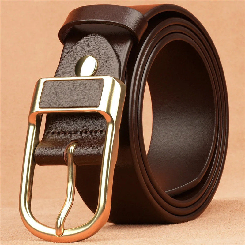 Business Casual PU Leather Square Buckle Cowboy Waistband Belt 9888555139256
