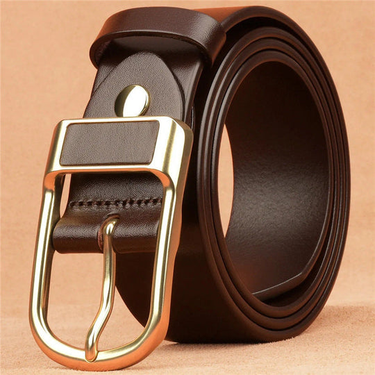Business Casual PU Leather Square Buckle Cowboy Waistband Belt 9888555139256