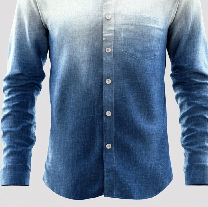 Men's Ombre Pattern Stand Collar Single Breasted Long Sleeve Shirt 9913234882744
