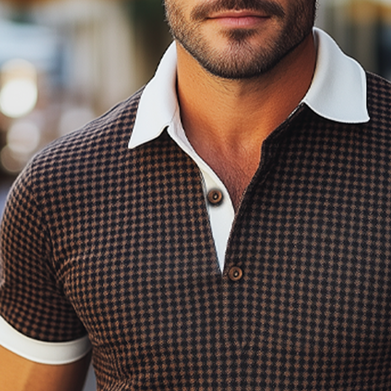 Men's Summer Classic Business Plaid POLO Shirt DTT25061604