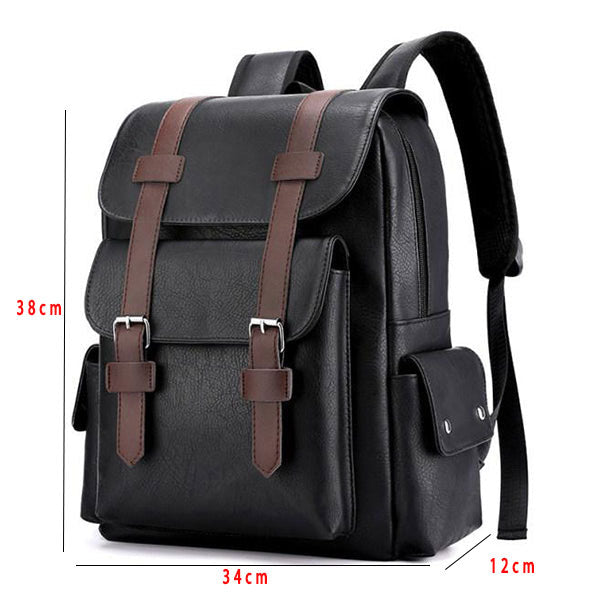 VINTAGE FASHION LEATHER MULTI POCKET BACKPACK 9262188495032