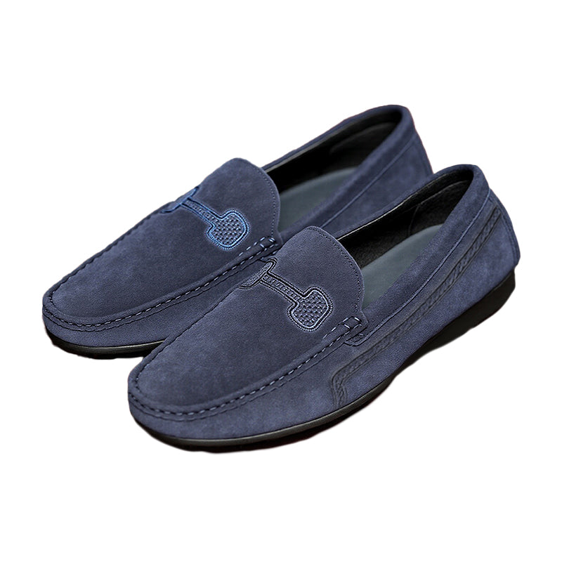Men's Casual Solid Color Slip On Leather Flat Loafers Shoes Dtt555663544