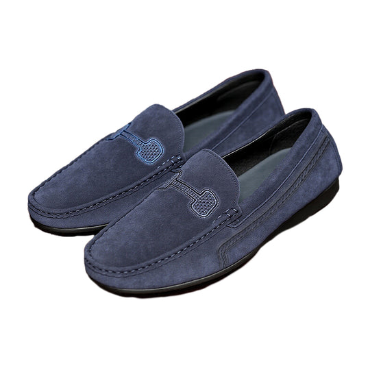 Men's Casual Solid Color Slip On Leather Flat Loafers Shoes Dtt555663544