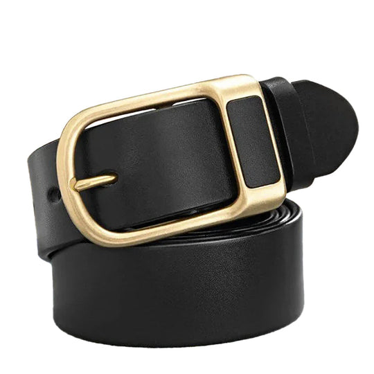 Business Casual PU Leather Square Buckle Cowboy Waistband Belt 9888555139256