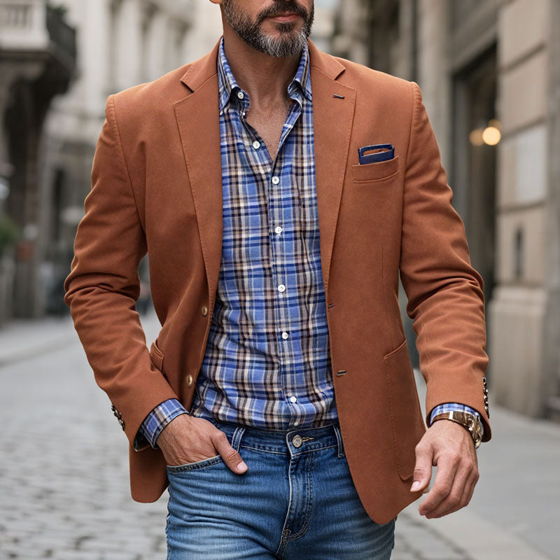 Men's Retro Solid Color 3 Pocket Casual Blazer Dtt733724856