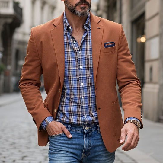 Men's Retro Solid Color 3 Pocket Casual Blazer Dtt733724856