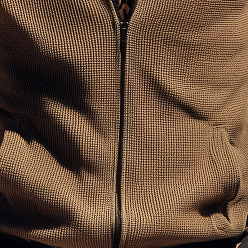 Men's Vintage Waffle Texture Long Sleeve Jacket DTT25081407