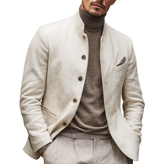 Men's Fashion Stand Collar Single Breasted Casual Jacket DTT25082813