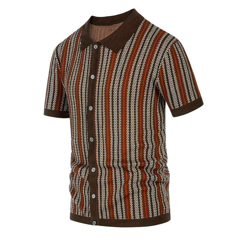 Men's Summer Fashion Knitted Short Sleeve Shirt DTT25071020