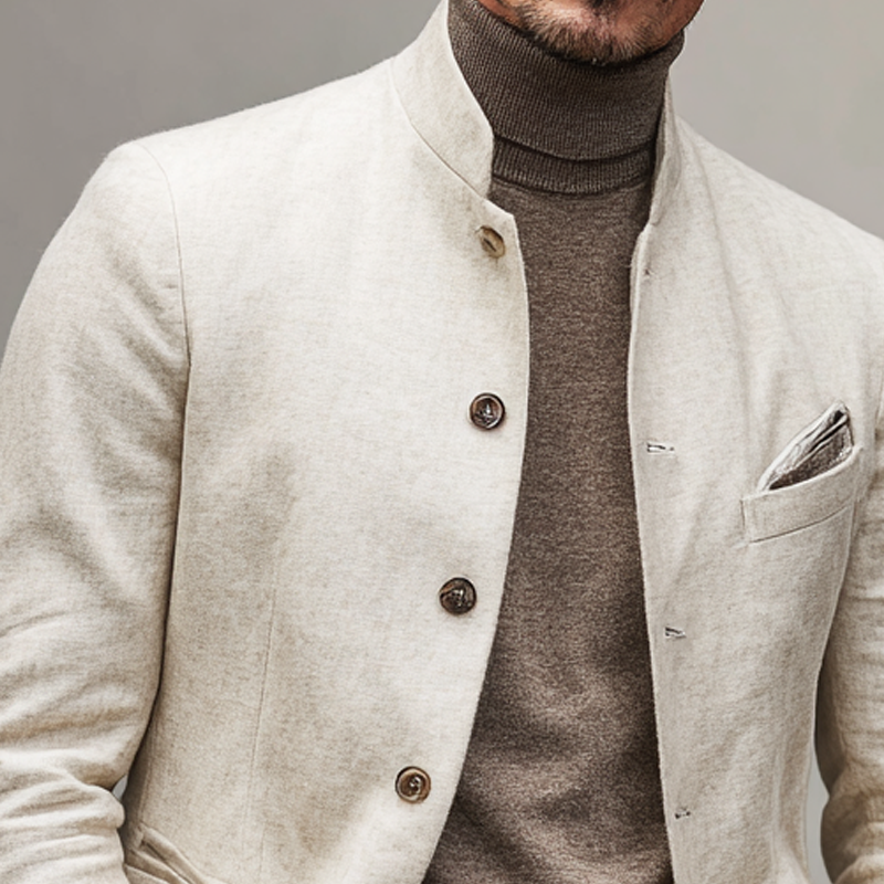 Men's Fashion Stand Collar Single Breasted Casual Jacket DTT25082813