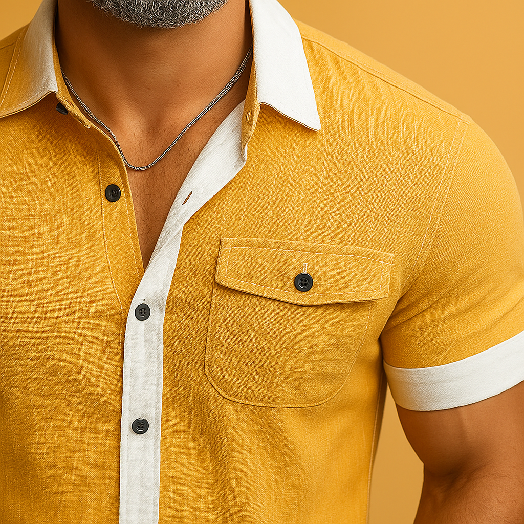 Men's Summer Light Linen Short Sleeve Shirt DTT25061321