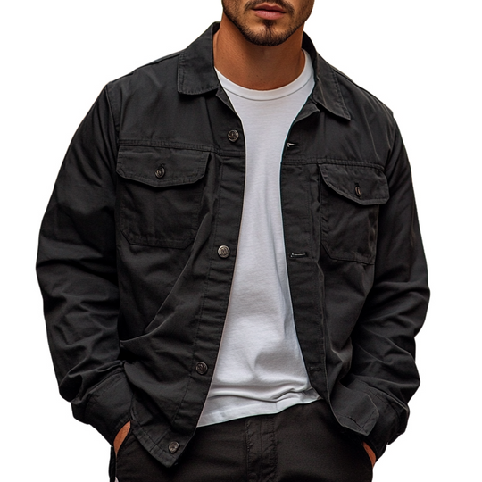 Men's Solid Color Casual Lapel Single-breasted Jacket DTT25082509