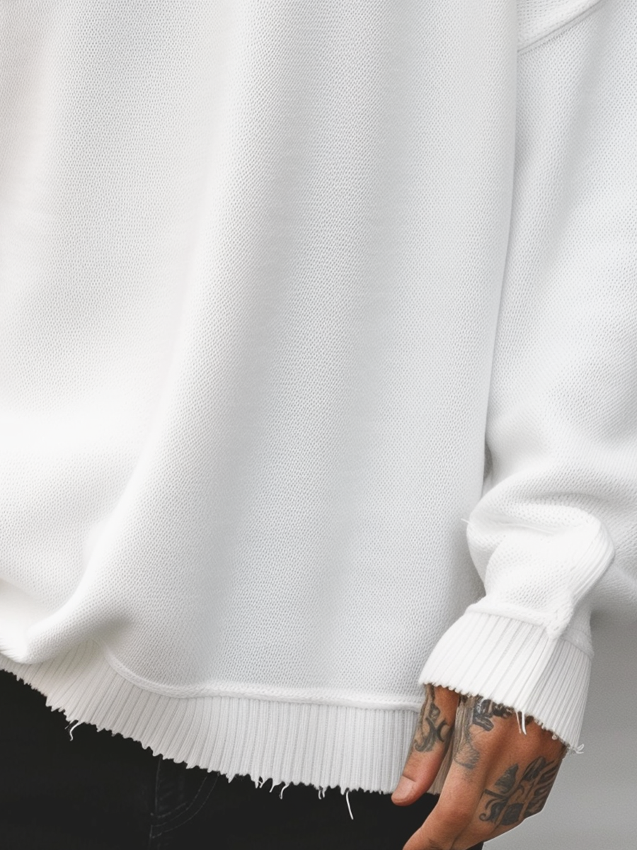 Men's Fashion Casual Loose Solid Color Sweater 9888736444600