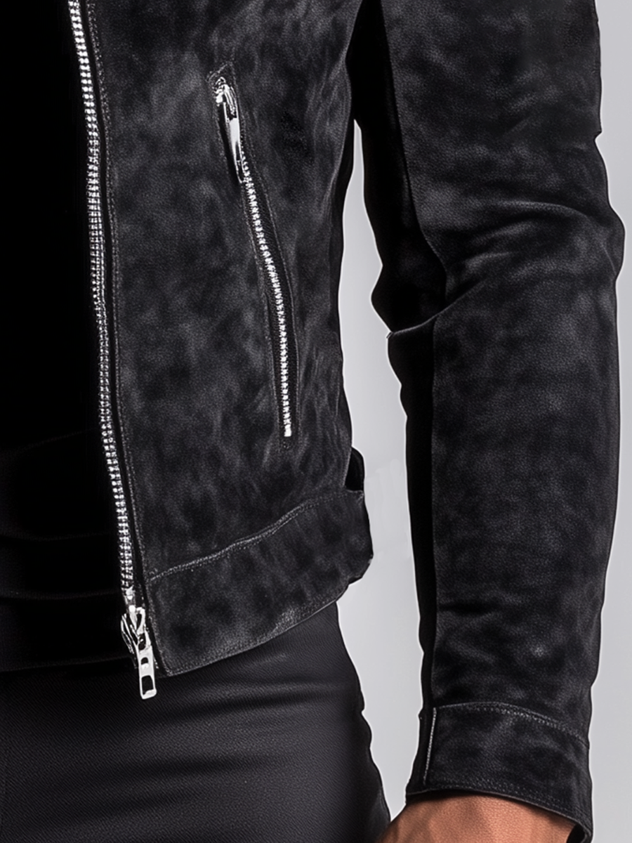 Exquisite Black Suede Jacket 9904639934648