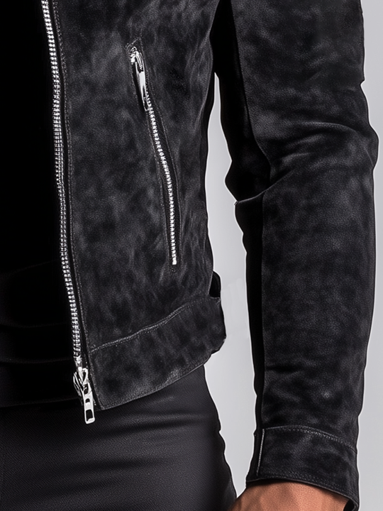 Exquisite Black Suede Jacket 9904639934648