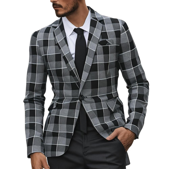 Men's Vintage Check Casual Blazer 9906104336568